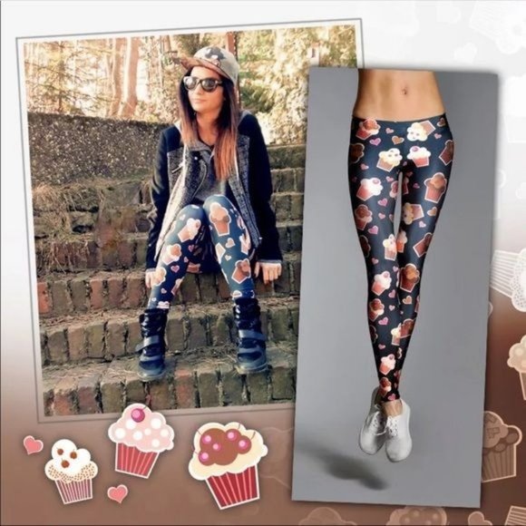 Muffin Print Super Soft Leggings - One Size - Picture 6 of 7